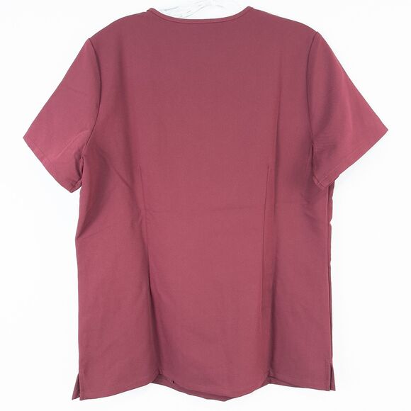 Figs Technical Collection Casma Three Pocket Scrub Top Womens Medium Burgundy - Picture 2 of 14